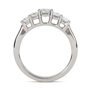 Bague à cinq pierres en moissanite taille princesse East West, en argent sterling 925, cadeau idéal pour anniversaires, fêtes et amis - Product Image 5
