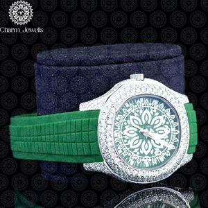 Reloj de Lujo para Hombre Charm Jewells, Acero Inoxidable, Esfera de 40 mm, Correa de 20 mm, Bisel con Diamantes, Cierre Oculto con Botón, Movimiento Mecánico - Product Image 3