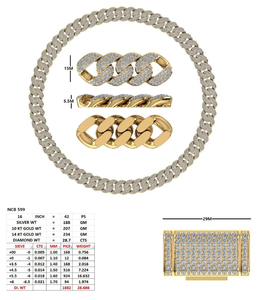 Collares de Cadena Cubana Gruesa de 15mm con Diamantes Redondos Cultivados en Laboratorio, Estilo Hip Hop de Moda, Joyería para Hombre de 16 Pulgadas, Oro Sólido de 10k y 14k - Product Image 3
