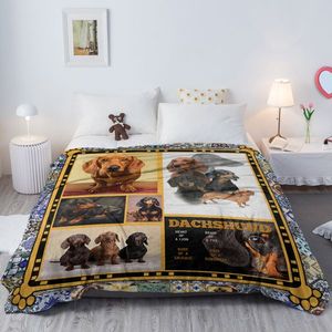 Cute Dachshund Fleece Throw Blanket Soft Cozy Fluffy Warm Fuzzy Cartoon for Dachshund Dog Lovers - Product Image 3
