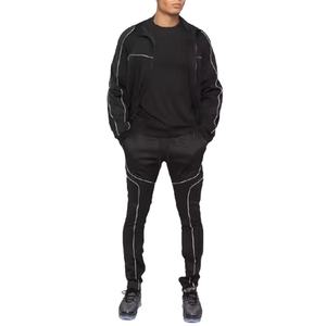 Custom OEM Nylon Lightweight Windbreaker Tracksuit Polyester Jogger Set 3M Reflective <b>Zip</b> <b>Up</b> <b>Jackets</b> And Nylon Track Pants Set - Product Image 4