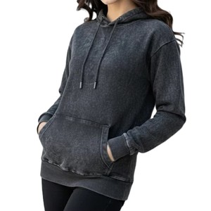 Hoodie Femme Streetwear 100% Coton à Manches Longues, Grammage Lourd, Délavé à l'Acide, Nouvelle Arrivée, Meilleur Style, Prix Bas - Product Image 2