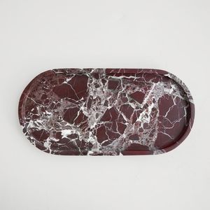 Square Marble Serving <b>Tray</b> With Metal Handles For Stylish Serving Of <b>Snacks</b> Drinks And Appetizers In Living Room - Product Image 2