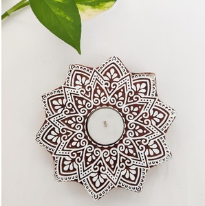 Laser Cut Wooden Mandala <b>Tealight</b> <b>Holder</b> Artistic Candle Stand for Meditation Corner Home Décor and Gift Giving - Product Image 1