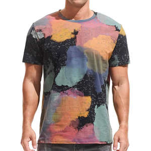 Camiseta de Algodón Orgánico Grueso para Hombre, con Logotipo Personalizado Serigrafiado, Cuello Redondo, Talla Grande, Lisa, Holgada, para Primavera - Product Image 1