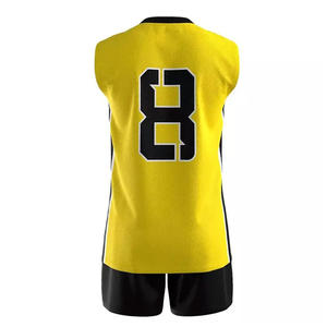Yellow Sublimated Breathable Moisture-Wicking <b>Volleyball</b> Jersey <b>Set</b> Number 8 V-Neck Sleeveless Mesh Uniform for Adults Unisex - Product Image 6