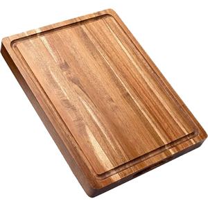 Tabla de cortar Rectangular respetuosa con el medio ambiente, Picnic, Camping, usos, venta al por mayor, tabla de cortar de madera de Acacia Real con impresión de logotipo - Product Image 1