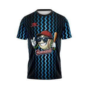 OEM Custom Design &Logo Crew Neck Baseball T-Shirt Sublimated Print Short Sleeve Sports Jersey 100% Polyester Moisture Wicking - Product Image 1