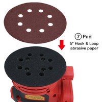 Professional DIY 18V Battery Powered Variable Speed Orbital Sander 12000 RPM Vibration 122mm Pad Soft Start P120 Grit Aluminum