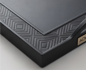 Plateau de service noir laqué de qualité supérieure avec poignées, couleur unie, usage résidentiel, hôtels, restaurants, cuisine et table. - Product Image 2
