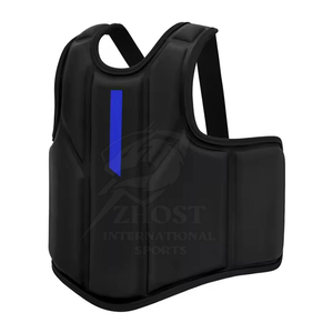 Black Boxing Chest Protector MMA Body Guard Leather <b>Foam</b> Adjustable Buckle Vest Breathable Padding for Waist Sparring Training - Product Image 3