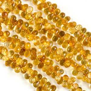 Perles de citrine naturelle facettées en forme de goutte, perles de pierres précieuses de citrine AAA, 7x10 mm, perles de citrine de haute qualité pour la création de bijoux, 8 pouces - Product Image 1