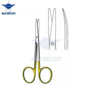 Tijeras Metzenbaum para Bebés de 11.5 cm (4-1/2 Pulgadas), Curvas, de Carburo de Tungsteno TC Dorado, Tijeras Quirúrgicas de Acero Inoxidable de Precisión - Product Image 3