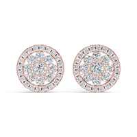 Luxuriöse Klassische Blumen-Ohrstecker für Damen 925 Silber 14K/10K Vergoldet Moissanit Krappenfassung Hochzeitsschmuck EGL-Zertifiziert