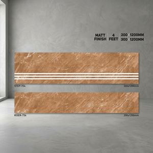 กระเบื้องปูพื้นขั้นบันไดพอร์ซเลนแบบสองชั้น ขนาด 1200x300 มม. และ 1200x200 มม. - สีเทาเข้มด้าน ป้องกันการลื่น สำหรับบันได - Product Image 6
