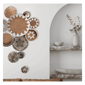 Décoration murale bohème en jonc de mer, tissée à partir de jonc de mer naturel, pour la décoration murale et la décoration bohème, fabriquée au Vietnam. - Product Image 1