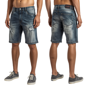 Shorts mi-longs décontractés pour hommes en toile respirante, style vintage délavé, avec motif flamme abstrait et taille mi-haute à cordon de serrage - Product Image 2