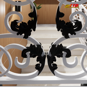 Elegant Wrought Iron Stair <b>Railing</b> Iron Stair <b>Railing</b> with Rust Resistant Finish for Villas Resorts Hotels Houses and Apartments - Product Image 4