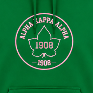   Sudadera con Capucha Rosa Clásica Bordada para Mujer con Diseño de Letras Griegas Verdes, Suave y Cálida, de Felpa, Informal, para Hermandades - Product Image 6