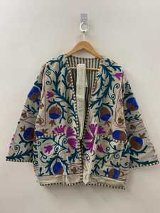 Veste en velours brodée Suzani, style indien, faite à la main, unisexe, style bohème, vêtement d'extérieur, manteau original, cadeau de Thanksgiving - Product Image 5