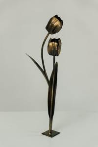 Sculpture de tulipe en fer, figurine de fleur en métal faite à la main, idéale pour la maison, le bureau et les événements, centre de table décoratif - Product Image 6