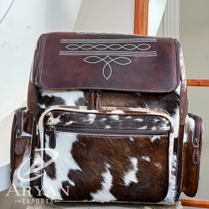 Factory Direct Wholesale Genuine Cowhide Leather with Boot Stitch <b>Backpack</b> Purse Tooled Flap Women Travel <b>School</b> Fashion Backpac - Product Image 1