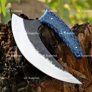 Cuchillo Tradicional de Chef Ulu, Hoja de Acero Inoxidable, Mango de Resina, Funda de Cuero, Acabado de Alto Brillo, Ecológico, Ambidiestro, OEM - Product Image 6