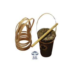 Vaso Reutilizable de Bambú Clásico Blue Lotus, Resistente al Calor, con Tapa, Asa de Transporte e Infusor, Ecológico, para Té de Burbujas, Café, Regalos - Product Image 1