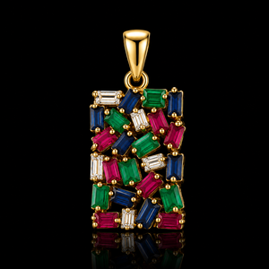 Collier pendentif en zircon taille marquise géométrique, chaîne à maillons plaquée argent 925, bijoux de fête unisexe de luxe certifiés GRA - Product Image 2