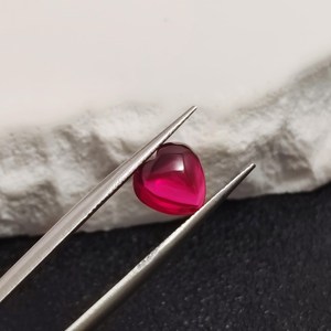 Natural Ruby Heart Cabochon Gemstone Smooth Polished Heart Shape Flat Back Loose Ruby Multiple Sizes Wholesale - Product Image 6