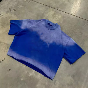 Camiseta de Alta Calidad para Hombre, Corte Recto, Efecto Desgastado por el Sol, Oversize, 100% Algodón Terry, con Estampado Gráfico Personalizado, para Parejas - Product Image 2