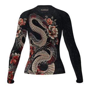 เสื้อแรชการ์ดสั่งทำพิเศษสำหรับทุกเพศ ผลิตแบบ OEM ด้วยเทคนิค Sublimation ป้องกันรังสียูวี UPF 50 ผ้าโพลีเอสเตอร์น้ำหนักเบา กระชับรูปทรง ขายส่งจากโรงงาน ผลิตแบบ OEM ป้องกันรังสียูวี UPF 50 - Product Image 4
