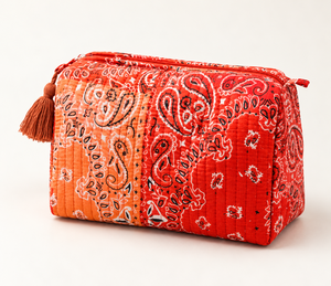 Sac cosmétique vintage en coton imperméable écoresponsable Veer Handicrafts avec pompon, imprimé animal, pochette zippée, poignée souple, style Rajasthan - Product Image 4