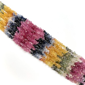 Natural Multi Sapphire Faceted Drop <b>Beads</b> 3x5mm Premium Sapphire Teardrop Gemstone Strand 16 Inch Loose Multi Sapphire <b>Beads</b> - Product Image 2