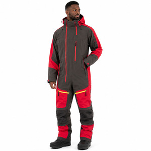 Combinaison de ski imperméable à capuche unisexe rétro années 80, une pièce, hiver, coupe-vent, isolée, polyester/nylon, combinaison de neige - Product Image 3