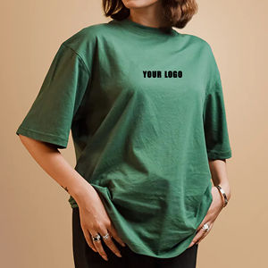 Camiseta de Algodón Grueso de Corte Regular OEM/ODM para Mujer, Transpirable, con Apliques, Estilo Urbano, Personalizable, de Secado Rápido para Verano - Product Image 4