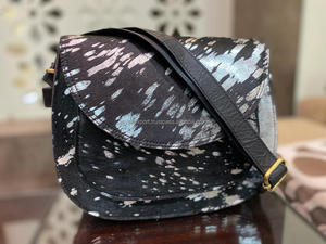 New Western Stylish Metallic Fur <b>Leather</b> Shoulder Bags High Quality Fashionable Genuine Metallic Fur <b>Leather</b> Sling Side <b>Handbags</b> - Product Image 3