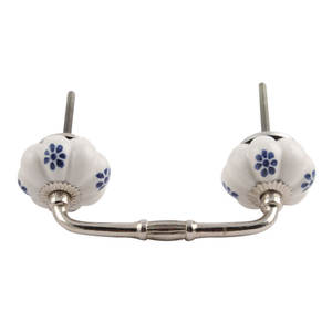 Manija de armario a granel, cerámica hecha a mano, blanco, azul, diseño Floral, venta al por mayor, tocador, lote, cajón Vintage, tirador de puerta de armario - Product Image 2