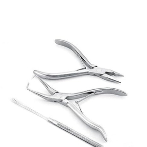 Outils pour extensions de cheveux et kit d'extensions de cheveux Microlinks pour micro-liens et micro-anneaux, kit en acier inoxydable argenté en gros - Product Image 3