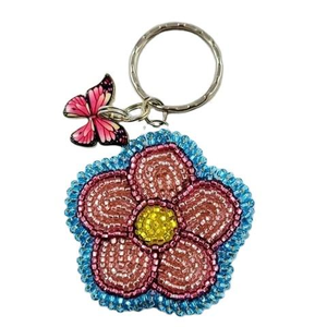 New Latest Decorative Beaded Fabric Classic Fashion Flower Keychain Butterfly <b>Charm</b> Embroidered Floral <b>Bag</b> <b>Charm</b> Customizable - Product Image 1