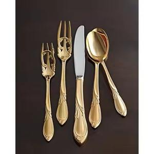 Ensemble de couverts en laiton de qualité supérieure, finition dorée, collection d'ustensiles de table élégants pour réception de mariage - Product Image 2