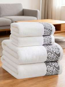 Serviette de Bain Jacquard Bio de Luxe Premium, Coton Écologique de Haute Qualité, Compressée, Rafraîchissante, Couleur Personnalisée Exceptionnelle - Product Image 4