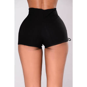 Shorts Casuales de Cintura Media para Mujer, Color Sólido, con Cordones, Ajustados, Transpirables, Estilo Urbano, Tallas Grandes - Product Image 3