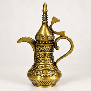Alabanza Enterprises Middle Eastern Style Metal Coffee Pot Ornate Carving Heat-Resisting Design Model ABD008 for <b>Tea</b> Drinking - Product Image 1