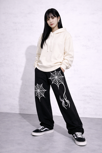 Pantalones Deportivos de Pierna Ancha para Mujer, Personalizados con Serigrafía, de Poliéster y Algodón, Estilo Casual Urbano, OEM - Product Image 6