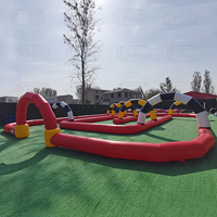 Piste de course de voitures tamponneuses gonflables pour enfants et adultes, 10/13/15 pieds, jeu sportif, course aérienne, piste de karting gonflable, extérieur