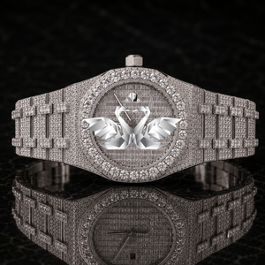 Luxury Jewelry Style Moissanite Diamond Watch Men Stainless Steel Bracelet Watch - Product Image 1