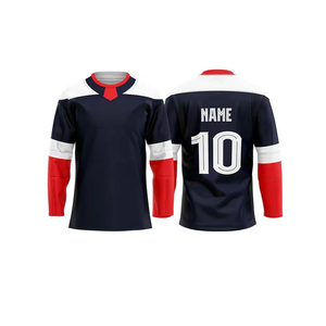 Maillots de hockey personnalisés avec impression de logo par sublimation, uniformes sportifs OEM de haute qualité pour jeunes et adultes, prix abordable, vêtements de hockey sur glace - Product Image 1