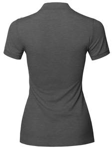 เสื้อยืดแขนสั้นสีเทาเข้มสำหรับผู้หญิง ผ้าถัก 100% คอตตอน แห้งเร็ว 180 กรัม สีพื้น ทรงปกติ สวมใส่สบาย รับสกรีนโลโก้แบบดิจิทัล - Product Image 6