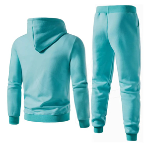 Men's Pullover <b>Hoodie</b> Jogger Tracksuit Set with Sleeve Zip Pocket Custom Logo Casual Sportswear Two Piece Outfit OEM Wholesale - Product Image 2
